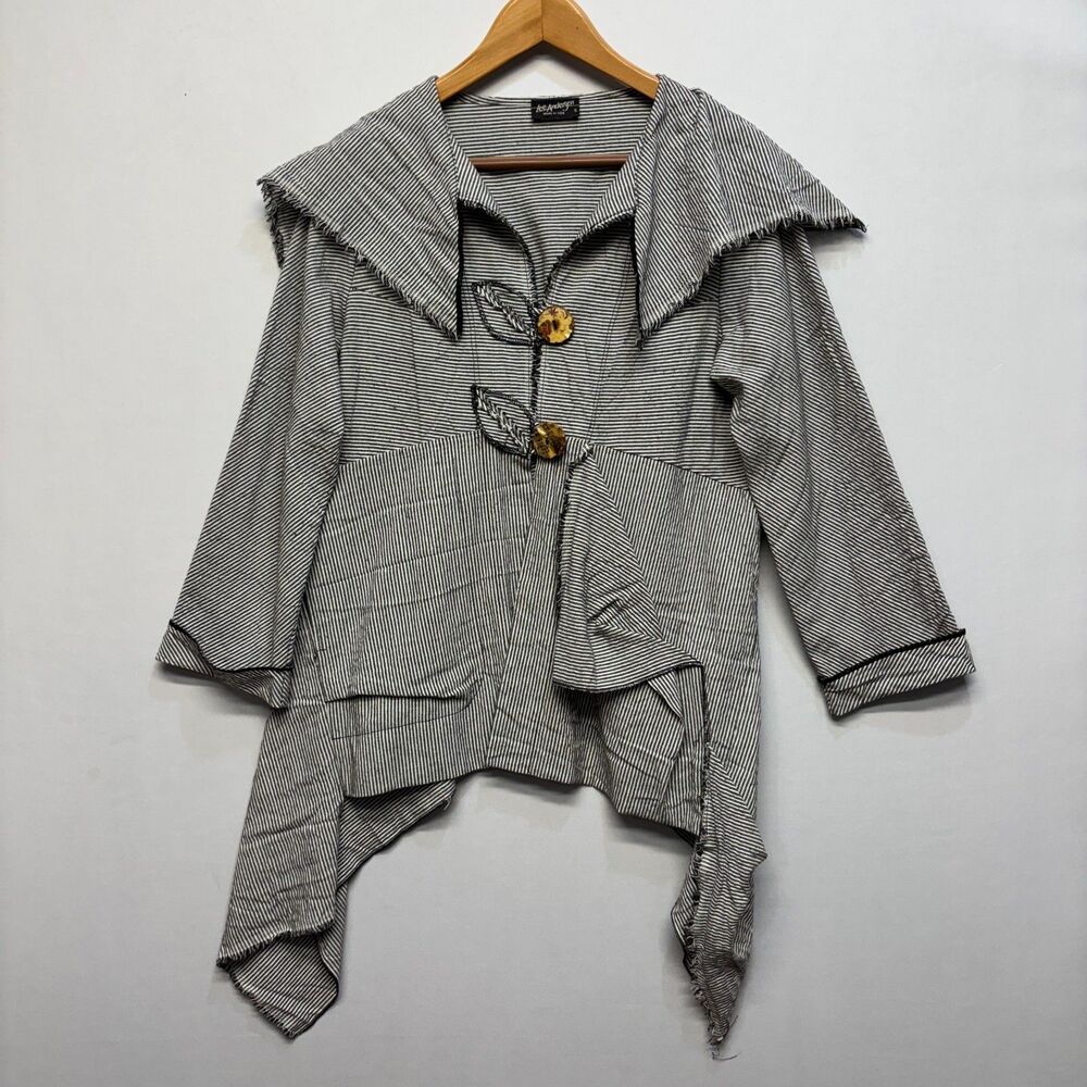 Lee Andersen 3/4 Sleeve Top Tunic Shirt Size Small Artsy Asymmetrical D062 -29